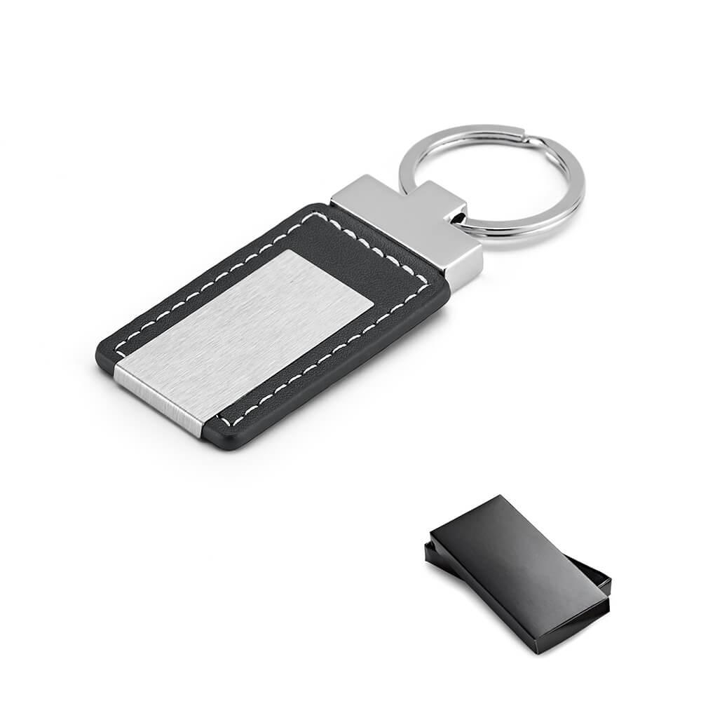 Chaveiro de Metal e Couro Personalizado